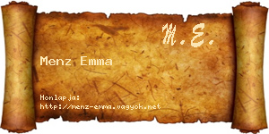 Menz Emma névjegykártya